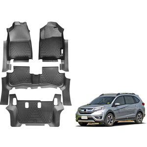 พรมปูพื้นรถยนต์ TPE แบบสั่งทำพิเศษสำหรับ Honda BRV พวงมาลัยขวา |   แผ่นรองพื้นกันน้ำทุกสภาพอากาศ ชุดเต็ม ของแท้จากโรงงาน - Product Image 1