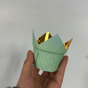 Pirottini per Muffin con Bordo Arrotolato all'<span class=keywords><strong>Ingrosso</strong></span>, Carta Stagnola Oro e Argento, Stampi in Carta per Panettone, Pirottini per Cupcake - Product Image 3