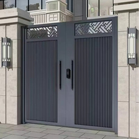 Portail battant décoratif de luxe en aluminium 6063-T5 antirouille sur mesure pour jardin et intimité de la cour
