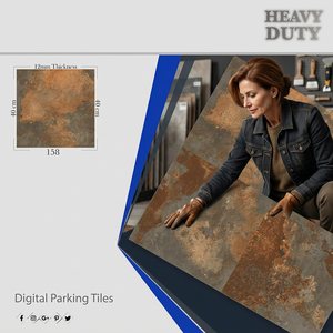 Vistaar Brand Heavy Duty Porcelain Modern Exterior Parking Glazed Floor Tiles 400x400mm Waterproof Wear Resistant Indian - Product Image 1