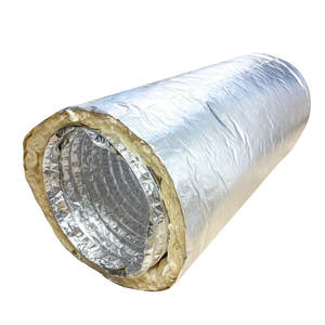 ISODEC A2G Conducto flexible aislado Hojas de papel de aluminio Recubiertas Poliéster Plata Ventilación industrial Piezas HVAC Conductos de aire - Product Image 1