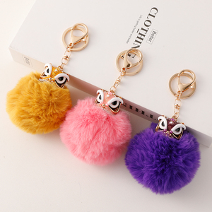 Màu hồng lông bóng văn hóa yếu tố trang trí thời trang phụ nữ túi quyến rũ Móc Chìa Khóa múa sư tử Trung Quốc mạ vàng hợp kim móc - Product Image 5