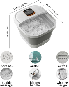 <b>Foldable</b> Portable Health Care Pedicure Spa Collapsible Heat Bubble Vibrating Foot <b>Bath</b> Massager Mat Massage Mat - Product Image 3