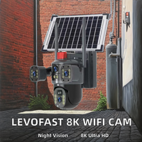 Caméra WiFi sans fil multi-lentilles 2MP Ultra HD, caméra 4G avec carte SIM, suivi humain à 360°, caméra murale réseau