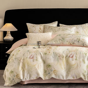 Nuovo Arrivo Set Copripiumino Lusso Quattro Pezzi King French Vintage Motivo Vegetale Lavorato a Maglia 100% Cotone Reversibile Traspirante 300 Fili - Product Image 5