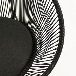 Chaise Acapulco moderne en rotin PE, siège ovale, structure métallique, coussin, mobilier de bistrot pour balcon, patio, jardin, extérieur, vente en gros - Product Image 5