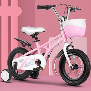 Bicicletta da montagna QUQl con telaio in acciaio e cestino in plastica, da 12-18 pollici, per bambini dai 3 ai 12 anni, con rotelle, disponibile OEM - Product Image 1