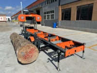 Scierie à bois entièrement automatique, portable, horizontale, à bande, avec remorque