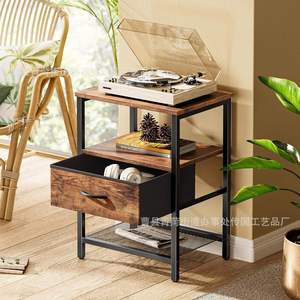 Nightstand Wood Top Metal Frame Storage Drawer Bedroom <b>Sofa</b> Side <b>Table</b> 23.8 Inch - Product Image 4