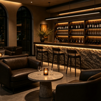 Meubles de bar personnalisés de luxe, design d'intérieur, comptoir vitrine en verre, table de service, armoire de présentation pour bars et discothèques