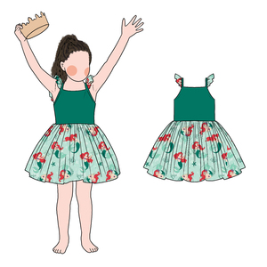 Robe trapèze sans manches Littie Glow pour enfants, imprimé personnalisé, respirante, longueur genou, robe décontractée d'été pour filles - Product Image 3