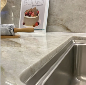 Lastra di quarzite Taj Mahal di lusso su misura controsoffitto isola Design moderno in marmo naturale lastra di pietra per Hotel Villa parete pavimento - Product Image 4