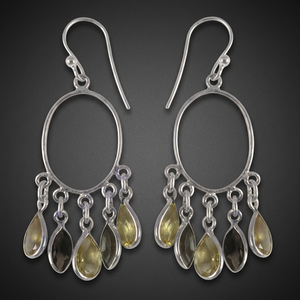 Boucles d'oreilles Art Palace plaquées argent avec cristaux ovales sertis de strass pour femme, style bohème, pour soirée - Product Image 3