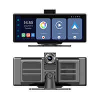 AOEDI A17 Tragbarer 10,26-Zoll-Touchscreen-Dashcam mit Front-/Rückkameras, CarPlay, integriertem WLAN und Sonnenblendenhalterung