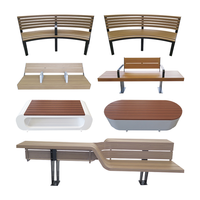 Banc d'extérieur incurvé irrégulier en forme d'arbre, design moderne en bois, fabrication OEM/ODM, acceptant les commandes personnalisées, par une usine de meubles d'extérieur avec 20 ans d'expérience.