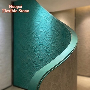 Panel de Pared de Piedra Flexible con Forma de Hojas de Plátano Decorativas Modernas, Arte de Hojas Tropicales Talladas en 3D para Pared de Fondo de TV - Product Image 1