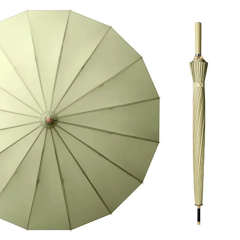 LOTUS高品質卸売耐久性ゴルフ傘防風ロングハンドルストレート16K傘ロゴ付き
