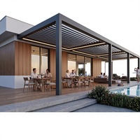 Kits de pergola de toit à lames mobiles, personnalisables, en alliage d'aluminium, résistants à la pluie, pour patio extérieur, jardin, gazebo, terrasse, balcon