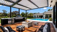 Sweet Home Outdoor Aluminium Ausziehbare Pergola Hochwertige Maßanfertigung Einfach zu Montieren Motorisiertes Schiebedach Wasserdicht