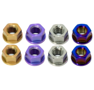 Tuercas de titanio DIN6923 M8, tuerca hexagonal con brida autoblocante para tuerca de bloqueo M6 M8 <span class=keywords><strong>M10</strong></span> Gr5 - Product Image 2