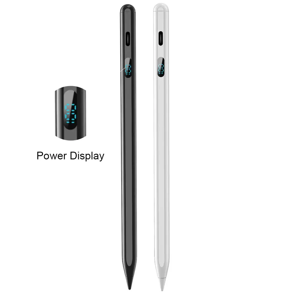 Pena Stylus gambar Digital, pena Stylus penolakan telapak tangan dengan tampilan Led dapat diisi ulang untuk a-pple Ipad Pro Mini 2024