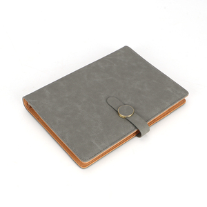 a6 pu leather base creative style teacher notebook binder and pen set customized logo