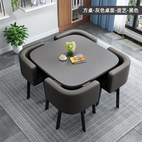 Ensemble de table à manger carrée moderne de luxe table basse en verre quatre chaises pour la maison cuisine utilisation loisirs économie lieu meubles
