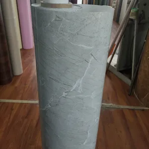Uso de PVC cinzento claro para madeira compensada de mármore laminado filme online para placa de espuma MDF