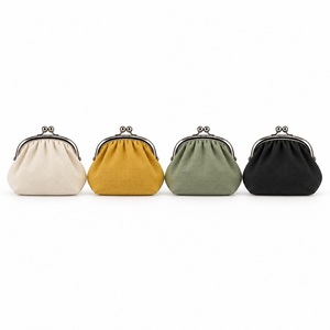 Porte-monnaie à fermoir Kiss Lock en toile avec cadre métallique, pochette personnalisable avec logo, petit portefeuille pour monnaie, cadeau promotionnel en gros - Product Image 5