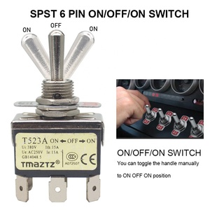 Interruttore a Levetta Metallico DPDT Impermeabile IP67 250V 15A <span class=keywords><strong>On</strong></span>-<span class=keywords><strong>Off</strong></span>-<span class=keywords><strong>On</strong></span> - Product Image 5