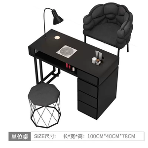 Mesa Profesional para Manicura de Uñas con Cajones de Almacenamiento, Orificio para Colector de Polvo, Lámpara LED, Mueble de Estación de Trabajo para Salón de Uñas - Product Image 2