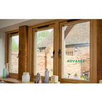 Diseños modernos Modelos franceses Dimensiones Arco de madera maciza Madera de teca Aluminio-Ventanas abatibles revestidas de madera