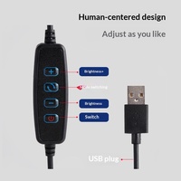Anneau lumineux LED de 14 pouces, 12W, alimenté par USB, à intensité variable, couleur réglable, blanc chaud, pour diffusion en direct