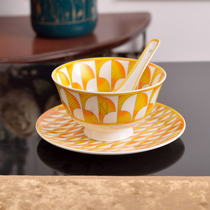 Juego de Platos de Postre de Porcelana Fina de Lujo, 41 Piezas, Color Amarillo - Product Image 6