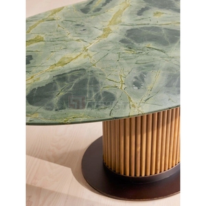 Newstar, muebles de comedor de piedra Natural, mesa de comedor de mármol de cuarcita redonda rectangular cuadrada verde - Product Image 3