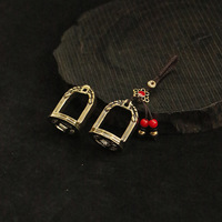 Étrier en laiton de style chinois de Mongolie intérieure, fabriqué à partir de cuivre pur, accessoire de selle et de harnais, souvenir et porte-clés de voiture