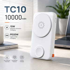 พาวเวอร์แบงค์แม่เหล็กพรีเมียม 2 in 1 รุ่น TC10 ความจุ 10000mAh ซีรีส์แฟชั่นสำหรับโทรศัพท์ - Product Image 2