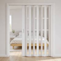 Porte pliante en verre JCX 00271, cadre en alliage d'aluminium et PVC, écran en acier inoxydable, design pliable, style postmoderne, garantie 5 ans