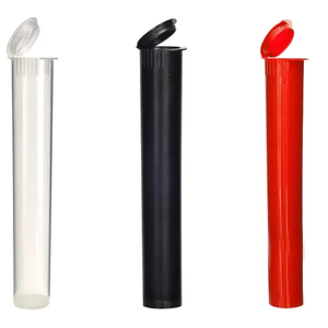 Custom Packaging Pop Top Tube Container Child Resistant 116mm 120mm Clear Plastic Tubes Pop Top Tube With Package