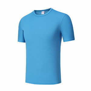 Camiseta Deportiva de Malla de Secado Rápido Azul Cielo, Manga Corta, Poliéster, para Verano, Entrenamiento Deportivo, Maratón, Running, Protección UV - Product Image 2