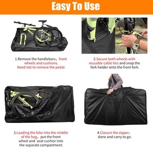 Échantillon Gratuit : Sac de Transport Pliable pour Vélo 2L avec Poignée, Étui de Voyage Étanche pour Vélo, Transport de Vélo en Extérieur pour Voiture, Train, Voyage en Avion - Product Image 3