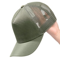 Gorra de béisbol de malla de 6 paneles de alta calidad, nueva, fresca y transpirable, con visera de pico de pato ampliada y profunda, y hebilla dorada de cobre común.