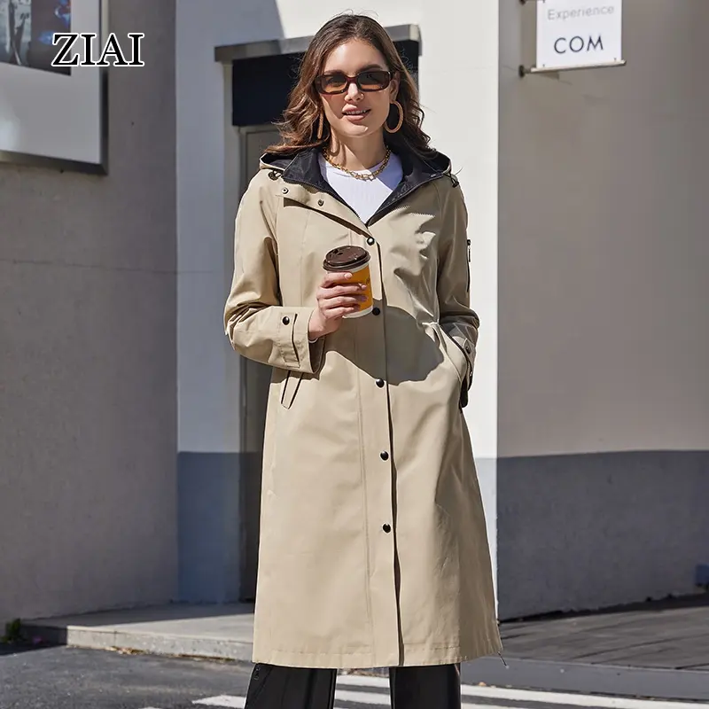 New Woman Spring Jacket Ladies Trench Coat Custom Trench Coat With Belt Ladies Trench Coat