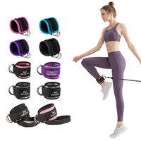 SHIWEI-1040 # sangles de cheville réglables avec anneau en D, boucle, manchettes de cheville pour Gym, haltérophilie, Fitness, sangles de cheville rembourrées