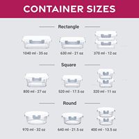 Vacumeerbare glazen voedselbewaarcontainers set met handpomp, BPA-vrij, lekvrij, luchtdichte deksels voor maaltijdvoorbereiding & lunchresten