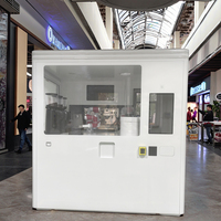 Machine à café distributrice entièrement automatique de comptoir en métal avec écran tactile, paiement par carte de crédit/codes QR et monnayeur, capacité 150-200 pièces