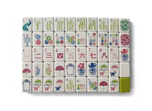 Jeu de Mahjong en PVC Écologique Style Américain Moderne QiXi, Motif Floral Vert Pâle, Tuiles Durables, Idéal pour Fêtes Familiales et Jeux de <span class=keywords><strong>Poker</strong></span> - Product Image 2