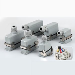 Connecteur/Prise d'Aviation Rectangulaire Robuste - Cuivre Métallique - 6/10/16/24/32/48 Broches Étanche IP65 pour Usage Industriel - Product Image 1