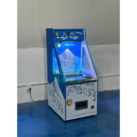 Machine de jeu à jetons de type 'Coin Pusher', équipement d'arcade à monnayeur avec musique et lumières, machine de divertissement avec fonction de lancer de pièces