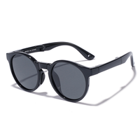 Lunettes de soleil polarisées pliables pour enfants TR90, lunettes de soleil rondes flexibles pour enfants, lunettes de soleil pliables pour garçons et filles